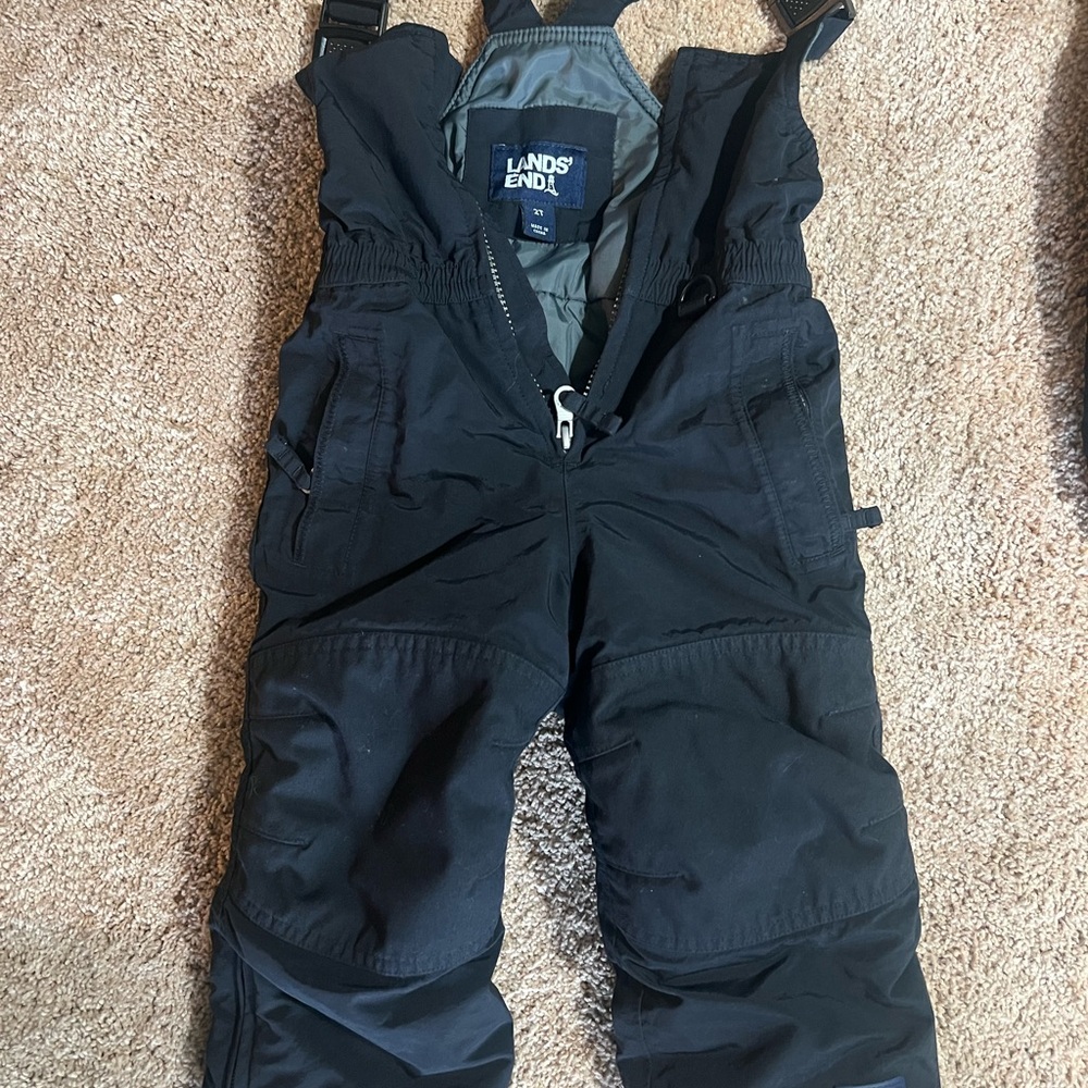 Lands' End Kids Squall Waterproof Insulated Iron Knee Snow Bibs